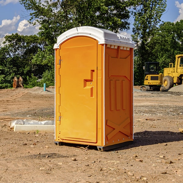 how often are the porta potties cleaned and serviced during a rental period in Lake Henry